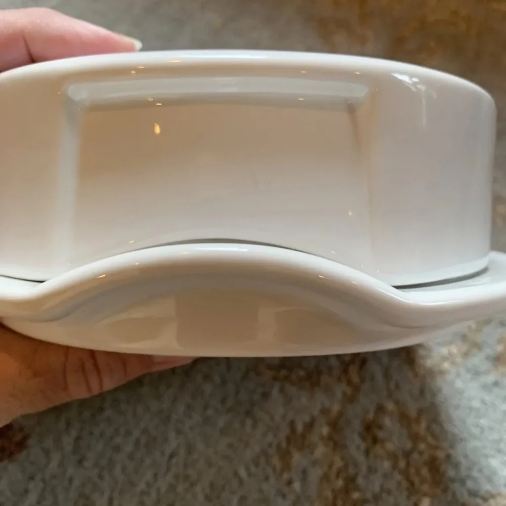 Crate & Barrel White Dome Butter/Cheese Dish